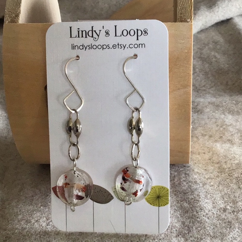 OOAK Handcrafted Murano glass bead earrings.